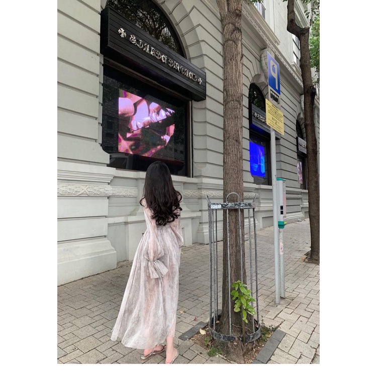 Gaun Istirahat Tea Perancis Musim Panas Gaun Gaya Klasik untuk Wanita