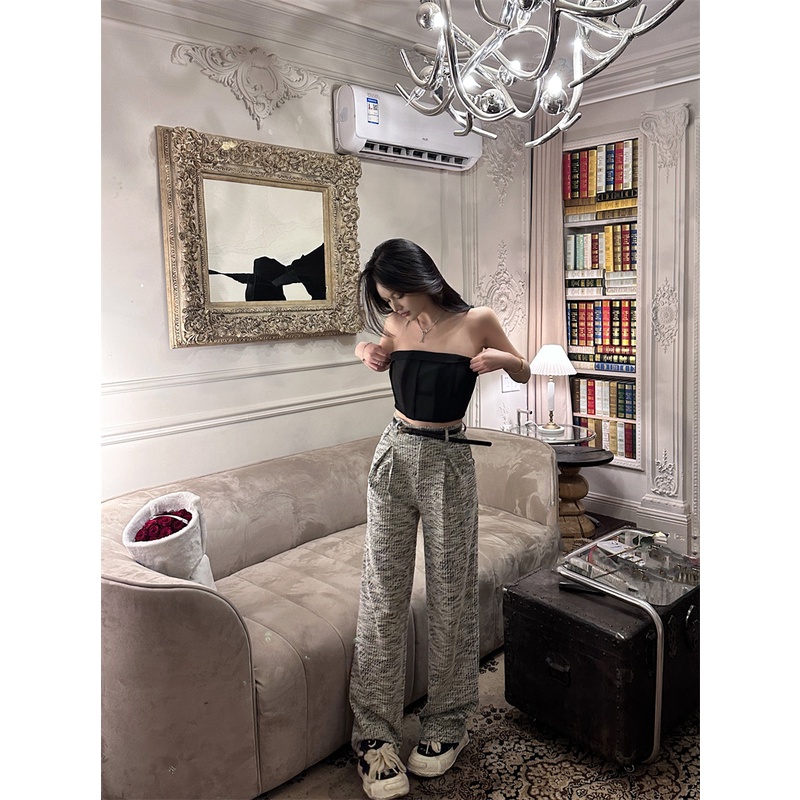 ✐▣celana wanita import black mesh tube top small vest women s summer strapless anti-light hot girl sexy inner and outer wear bottoming top pants wanita celana highwaist