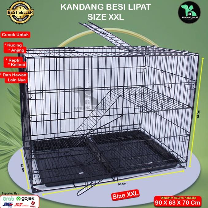 KANDANG BESI LIPAT SIZE XXL JUMBO TEBAL UNTUK KUCING ANJING DLL