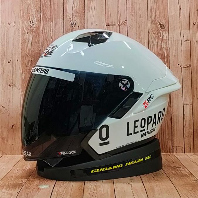 HELM RSV SV300 WHITE PAKET GANTENG I VISOR SMOKE I HELM RSV SV300
