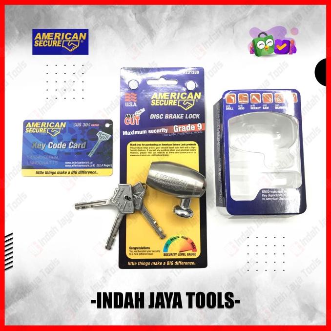 AMERICAN SECURE Kunci Cakram Motor Gembok Cakram Anti Maling Piringan