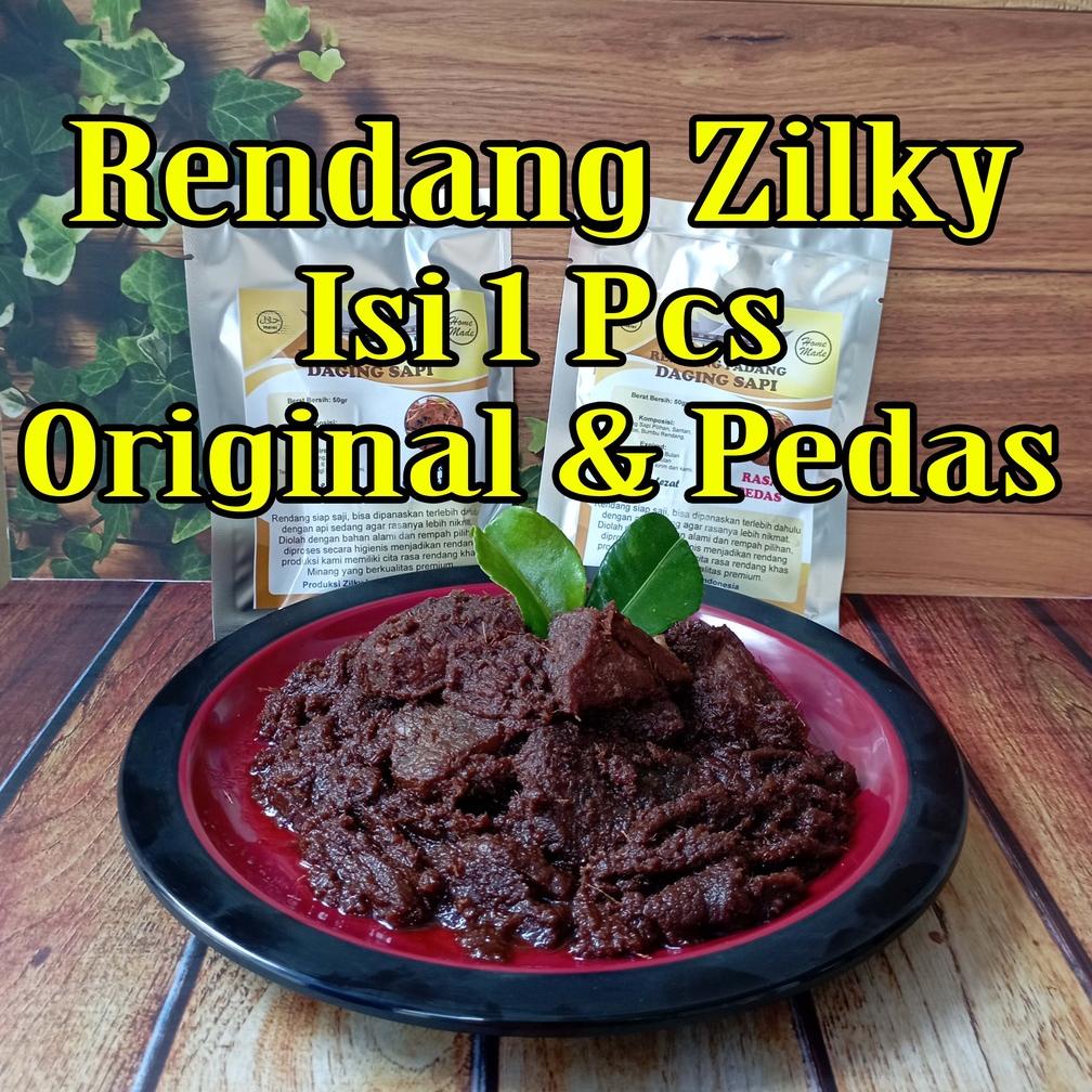 

⚡COD⚡ Rendang Zilky Isi 1 Pcs Potong Daging Sapi Khas Asli Padang Minang Randang 50gr 50 gr Bumbu Original Ori Pedas Pedes Salero Food SaleroFood Makanan Dalam Kemasan Praktis Siap Saji Bukan Mama Mamah Fuji Puji Murah Enak