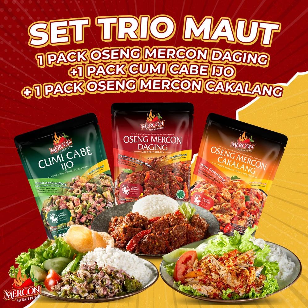 

✨11.11✨ Mercon Merah Putih - Set Trio Maut || Oseng Mercon Daging + Cumi + Cakalang