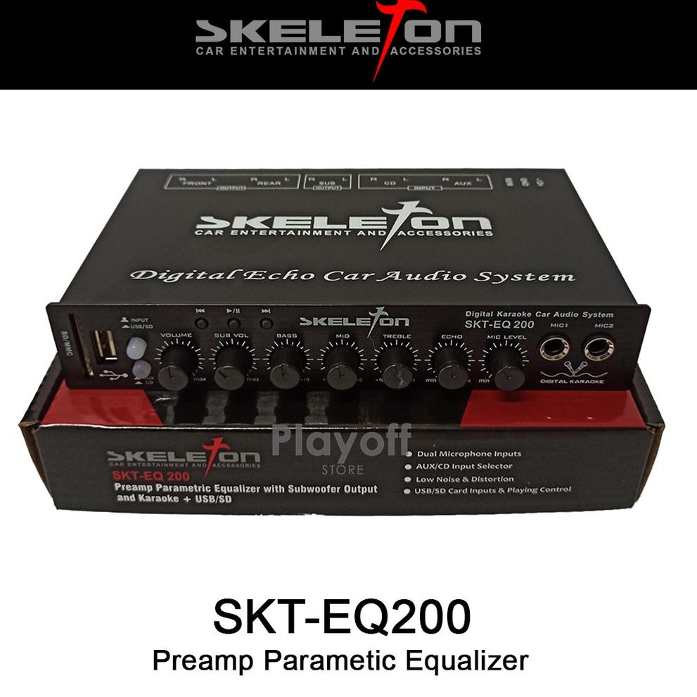 COD Parametric Equalizer (With USB) Karaoke Mobil Preamp Parametrik Skeleton SKT-EQ200 ↓Ready Stock