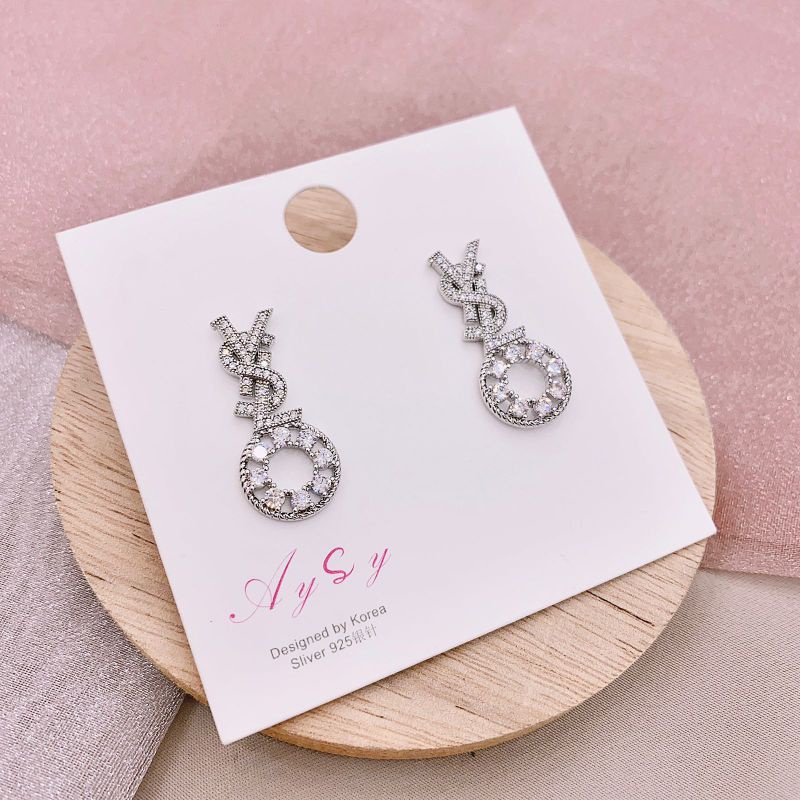 Anting Silver925 Perak mata kilau mirip emas asli Premium Quality Anti Karat anti alergi A4