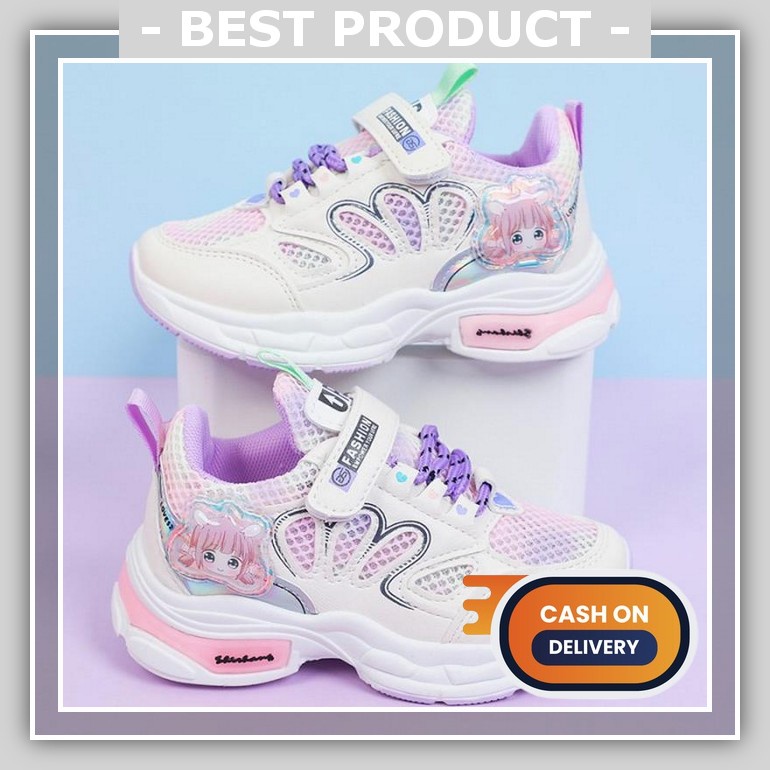 Diskon  Sepatu Anak Sekolah N*Ke Cewek Cowok Sd Smp Sma Hitam Putih Import Sneakers Olahraga Wanita 