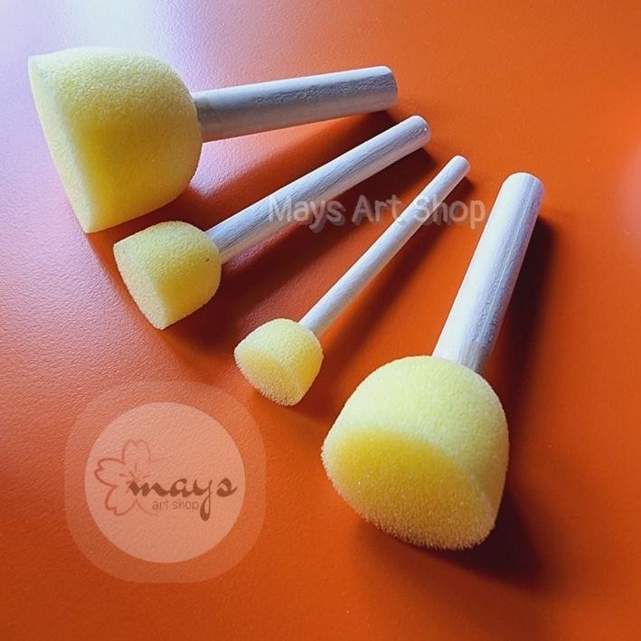 

[COD] Spons Cup Kuning Kuas Busa Lukis Set isi 4 V-Tec / Spons Spouncer Decoupage Foam Sponge Brush Stamp Vtec vj0l0