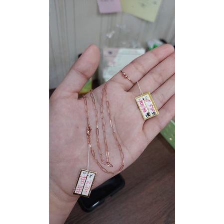 kalung paperclip dan cincin 17k/750