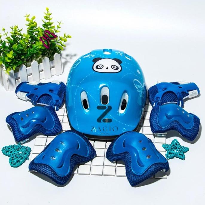 Paket deker & helm anak deker tangan lutut sepatu roda / sepeda