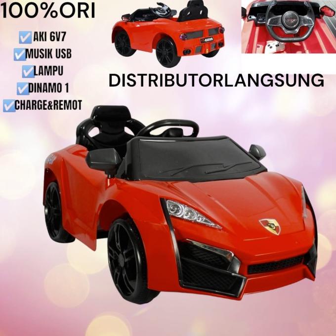 Mainan mobil aki anak ferrary Versa sport mobilan anak aki musik