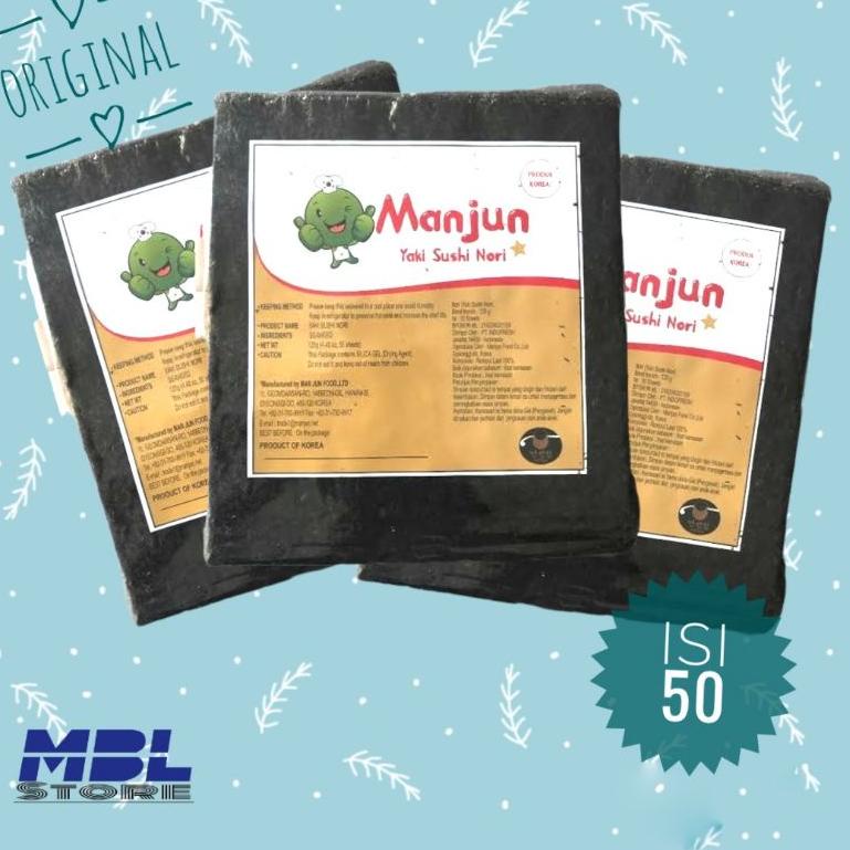 

[PRODUK FTV9E59] Manjun Sushi Nori Rumput Laut Seaweed 50 Sheet 4044
