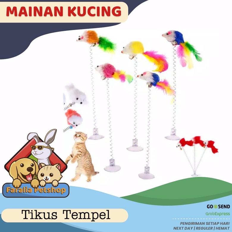 ✓ Mainan Kucing Bentuk Tikus Nempel Lantai Tempel Spring Per Cat Toy Keramik Kitten Pet Puppy Toys