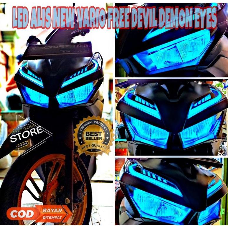 Hot Sale - sepaket lampu led lampu alis vario 150 vario 125   4 demon devil eyes no bintik .,