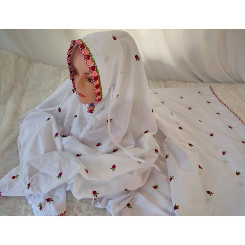 Bayar Ditempat MUKENA TERUSAN/LAJURAN POLINO REMAJA BORDIR BUNGA | RUKUH LANGSUNGAN SANTRI