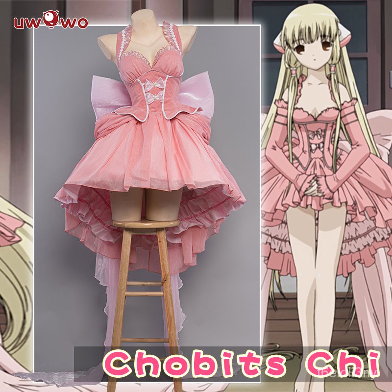 Anime/Manga Chobits Chi Cosplay Costume Lolita Pink Bow Clamp Chi Cosplay Bow Clamp