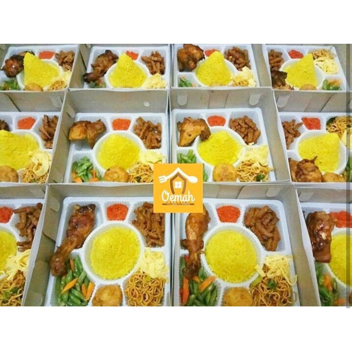 Yy0610 1Set Box Nasi + Mika Nasi Sekat 7 / Box Tumpeng/Dus Nasi
