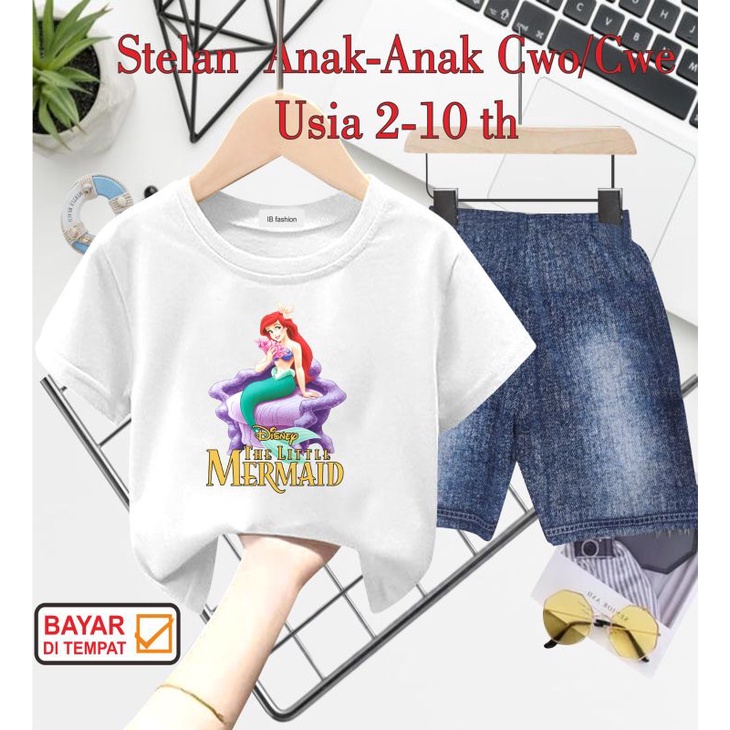 ((IB))SETELAN ANAK PEREMPUAN SEMI JEANS/MERM41D DIGITAL SABLON