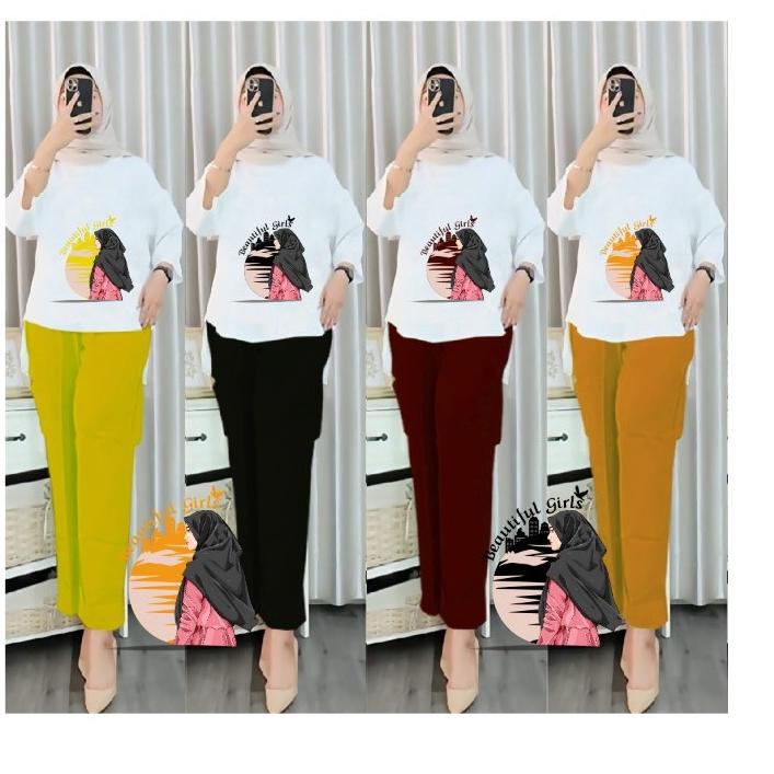 Best Setelan Tunik Hijab Sunset Kombinasi /Set Blouse LD 110