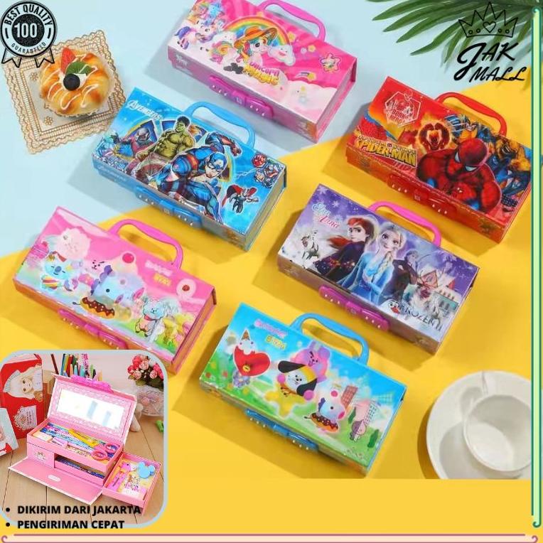 

[NEW PRODUCT !!!] Kotak Pensil Kode 3 Tingkat Metalik 3 Dimensi /Tempat Pensil Box Kode Karakter Murah Berkualitas JM