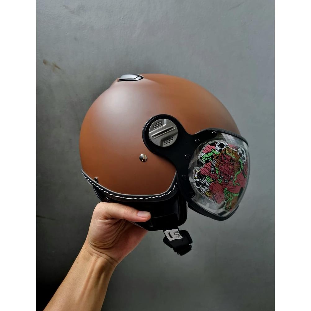 Zeus Zs 210K Matt Brown Doff Retro Single Visor