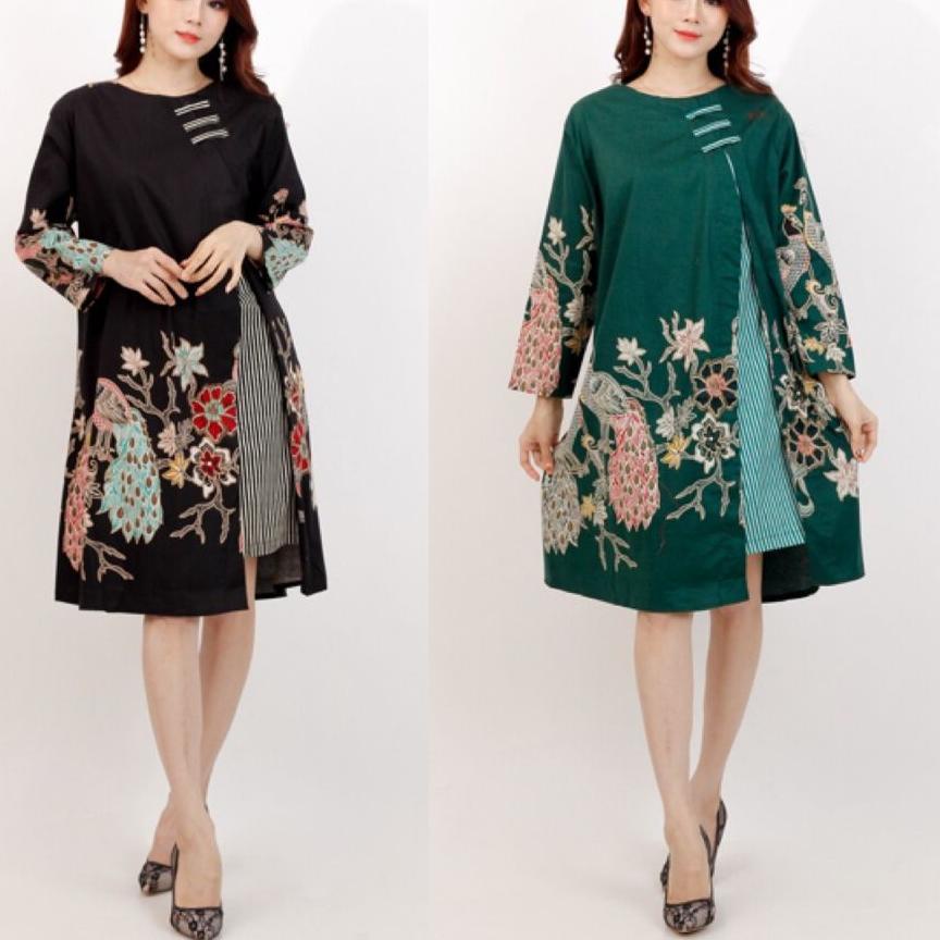 Untung maksimal DRESS WANITA BATIK JUMBO OVER BIG SIZE 493 XXL XXXL LD 120cm BAJU HAMIL PESTA KERJA 