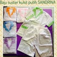 SANDRINA Kulot Seragam Suster Nanny Standard Celana Pendek - Baju Setelan Baby Sitter PUTIH
