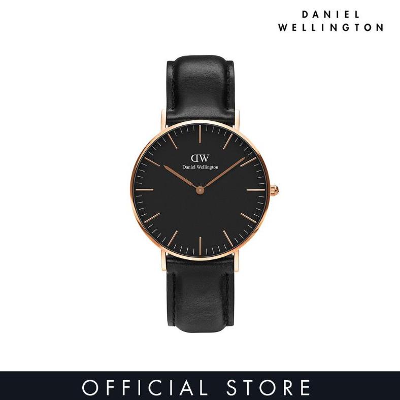 (COD) Jam Tangan Pria Analog Klasik DW Tali kulit Body Tipis Tahan Air