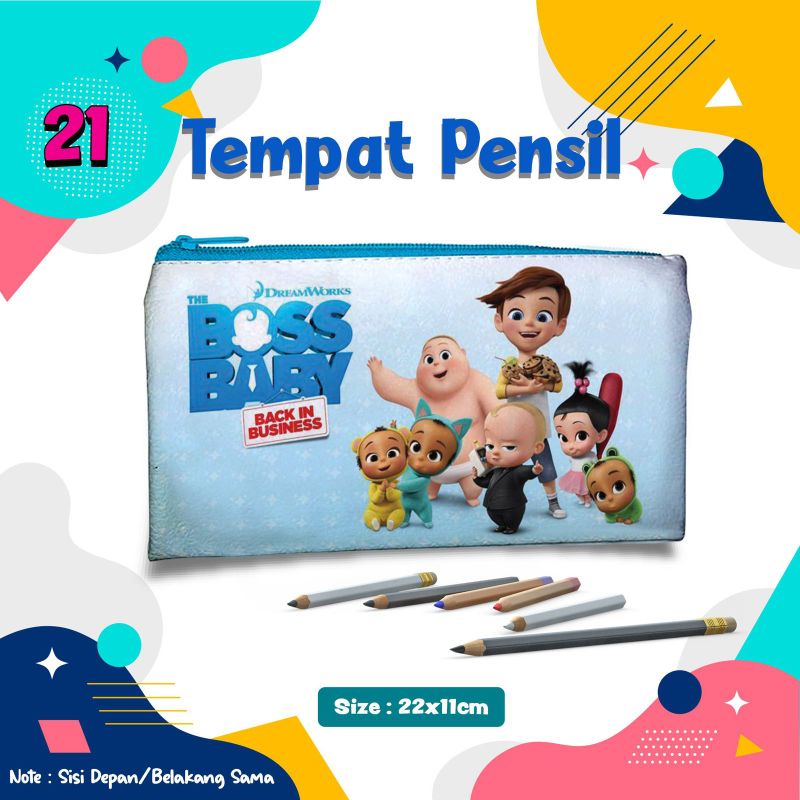 

Tempat Pensil 21 Boss Baby / Kotak Pensil / Pouch / Wadah Pensil/ Kotak Souvenir/ Pouch Serbaguna/ Pouch Custom