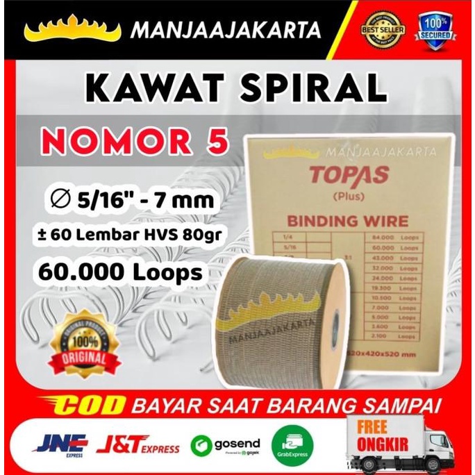 

Spiral Kawat jilid no 5 Putih roll jilid kalender dinding topas plus ---NEW READY---