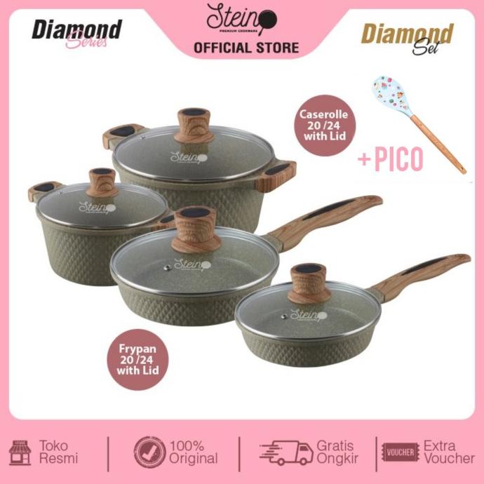 Panci Steincookware Paket DIAMOND Set Stein Diamond Series Granite