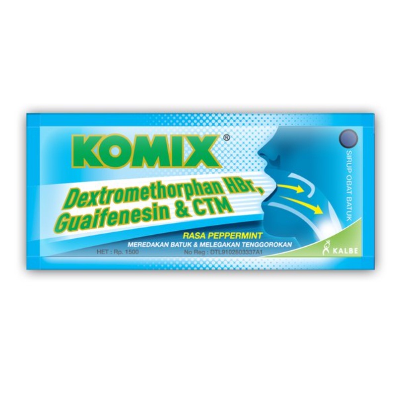 Komix Peppermint Meredakan Gejala Batuk Kering (1 Sachet)