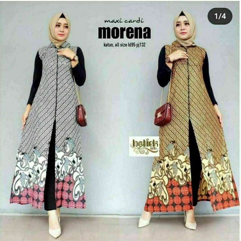 Maxi Cardi Lorena All Size LD 100cm Pj 135cm Katun Prima / Maxi Cardi Batik Wanita Modern / Outer Ba