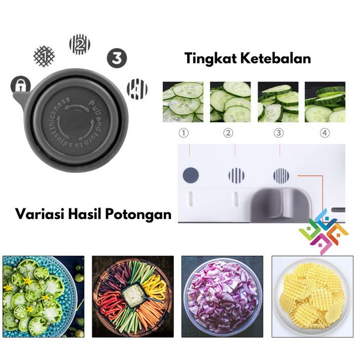 Pemotong Sayur Buah Serbaguna Mandoline Adjustable Stainless Steel