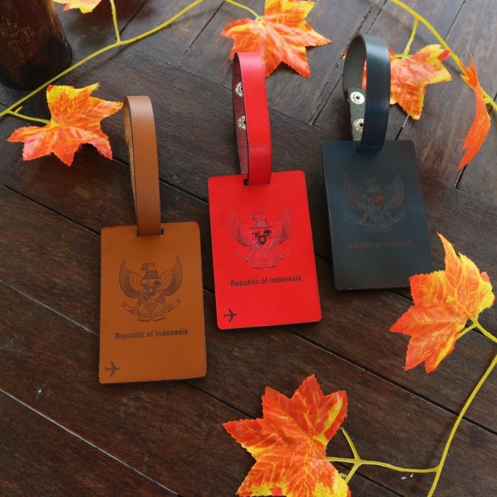 Terlaris Luggage Tag Kulit Asli - Tag Koper - Penanda Koper