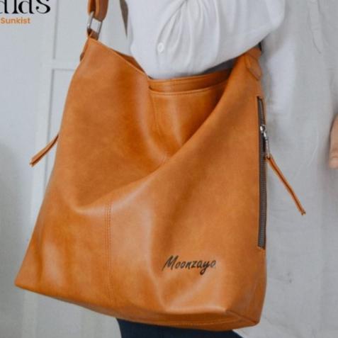 Original Moonzaya Laras Tas Hobo Totebag Kulit Wanita Kerja / Tas Hobo Mahasiswi Kuliah Vintage Kuli