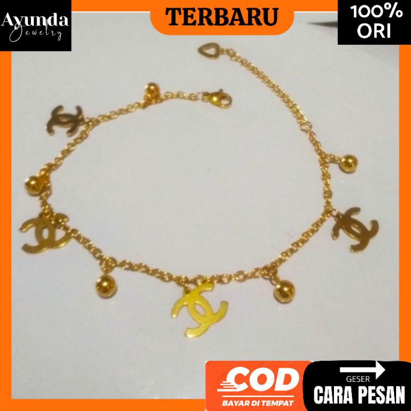 Gelang kaki Titanium anti karat anak/Dewasa Gelang kaki custom