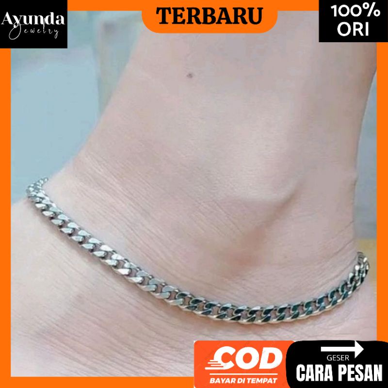 Gelang kaki Titanium anti karat anak/Dewasa Gelang kaki custom