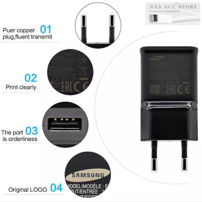 [ GARANSI ] Charger samsung original 100% S8 S9 Note 8 A50 A32 A30 A70 A20 M10 M20 M30 C9 A7 A5 A8 A9 A6 A11 Fastcharging Type C