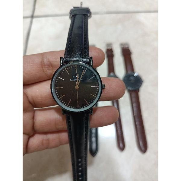 Jam Tangan Couple Pria/wanita WD Jam Tangan Kulit Analog