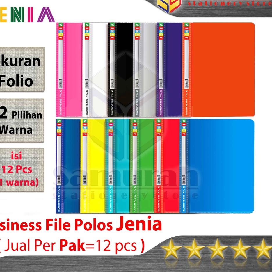 

Bermutu Map Business File Polos Folio Jenia ( 1 pak ) isi 12 Pcs / Map Bisnis File Acco Plastik F4 12 Pilihan Warna Fast Packing