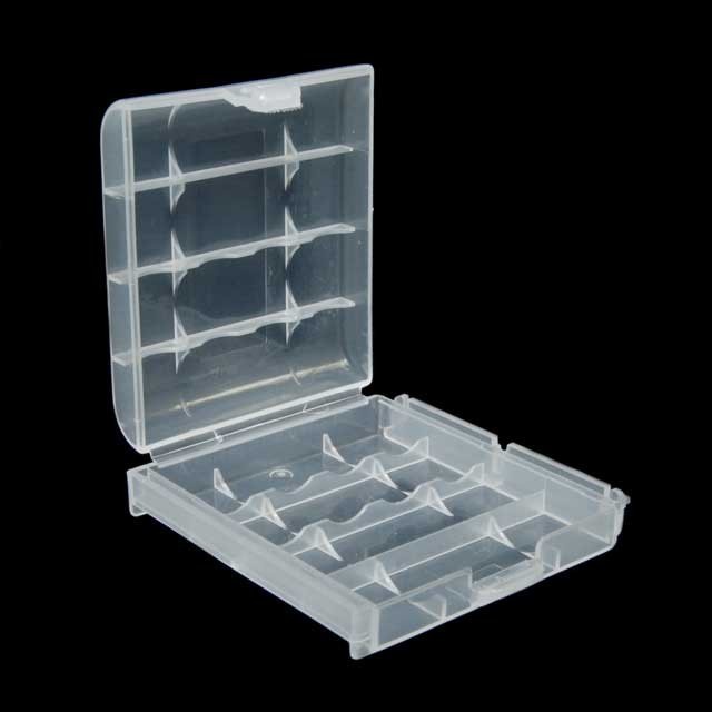 Case Tampat Baterai Transparan Untuk 4x14500 1200 1250  AA AAA - CY045 - Transparent