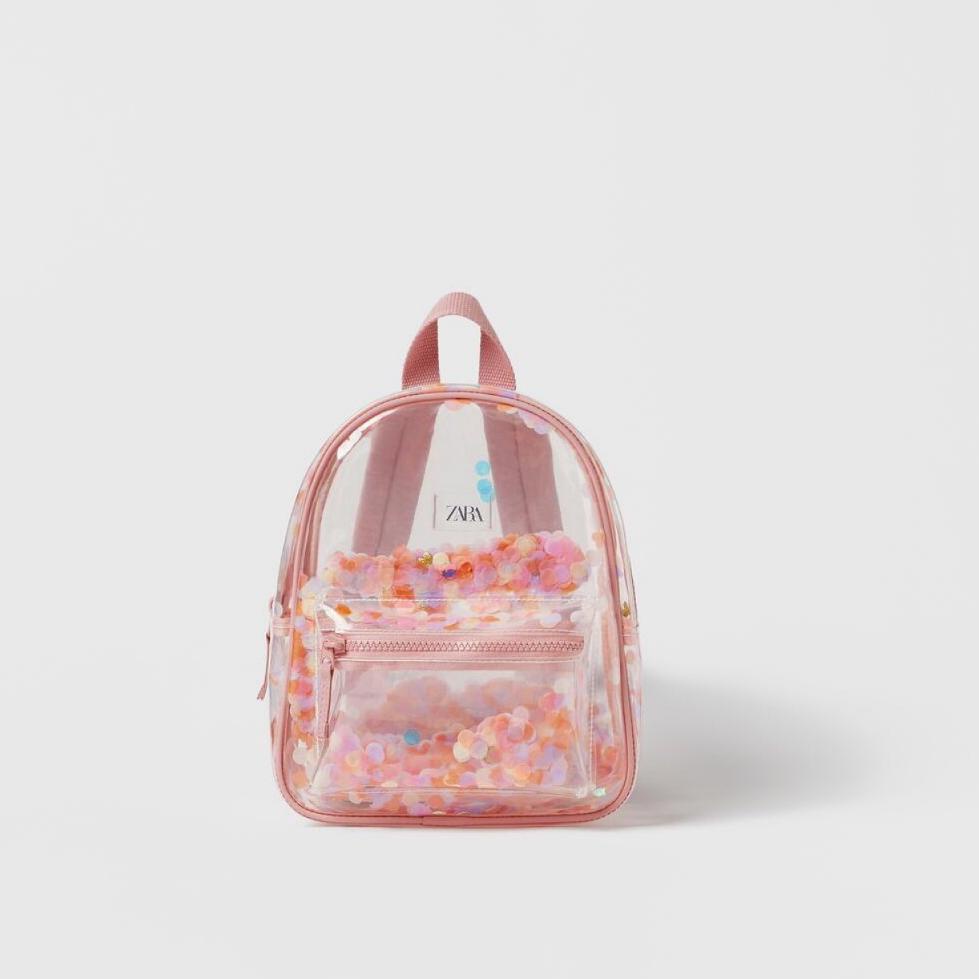 ✨Original✨ Tas Ransel Zara Glossy Glitter Anak Perempuan BA2208 Tas anak Fashion pink glitter ransel