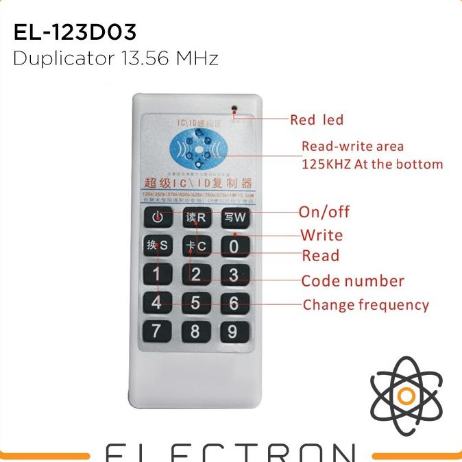 

125 kHz 13.56 MHz Handheld RFID Duplicator Copier Writer EL-123D03