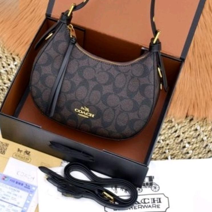 Pengepul FREE BOX Tas COACH Cleo Hobo in signature free 2 tali Pasti Datang