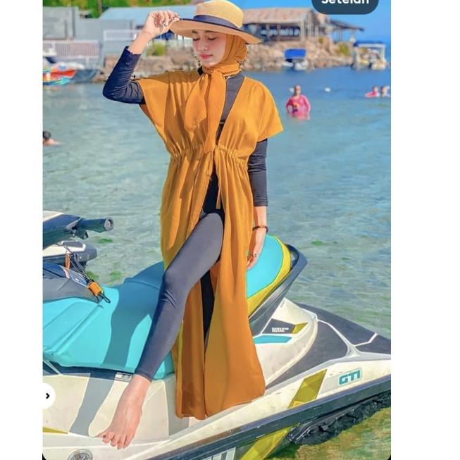 Style Olivara dress outer levia olivara long outer serut pinggang Outer murah Baru Laris