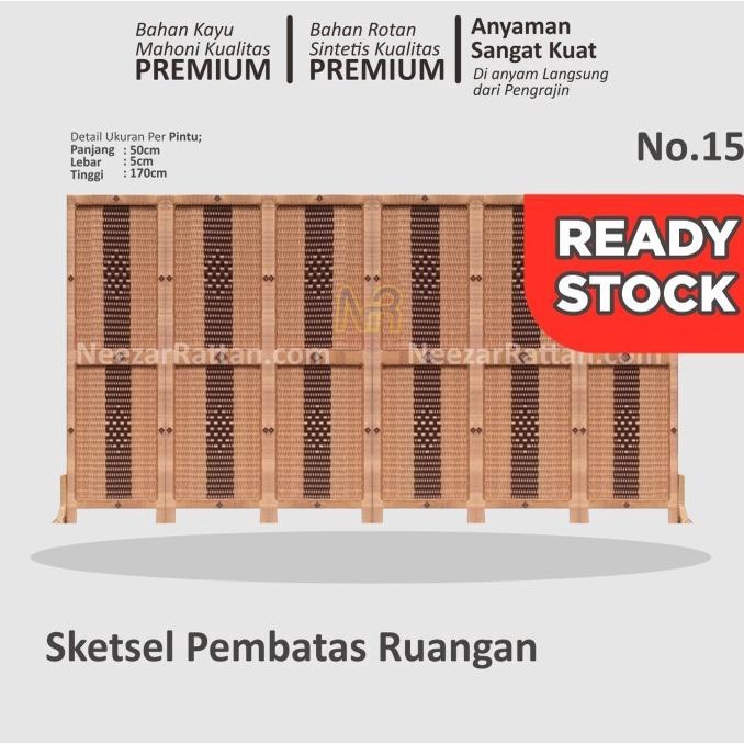 Sale Pembatas Penyekat Partisi Ruangan Sketsel Minimalis Lipat No 15