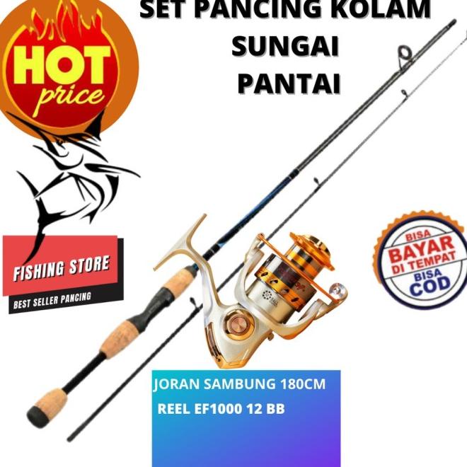 Promo Cod Set Pancing Kolam Sungai Joran Reel Mata Kail Stik 180Cm