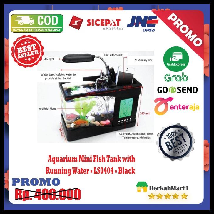 Nano Usb Mini Aquarium Ikan Cupang / Ikan Hias Akuarium Meja- Hitam