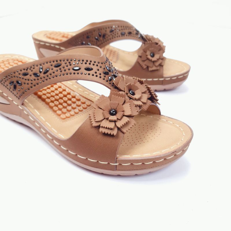 Norvid Sepatu Sandal Wanita Wedges Ringan Mc7339