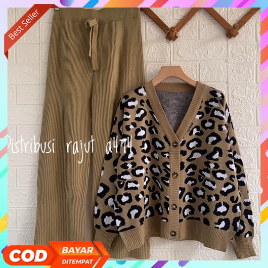 Jbf Setelan Baju Dan Celana One Set Crop Lengan 3/4 Oversize Dan Celana Kulot Bear Seksi Oneset Card